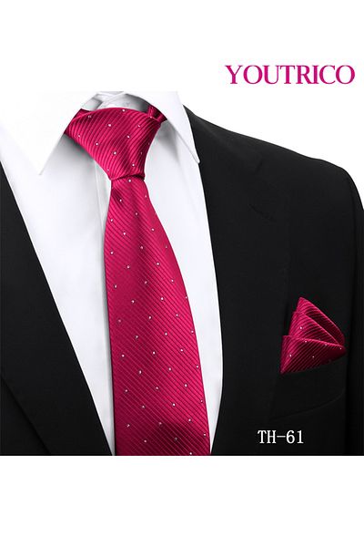 Youtrico Tie and Handkerchief Set-Artisanal Business 2PCS Handmade Formal Hanky Suit
