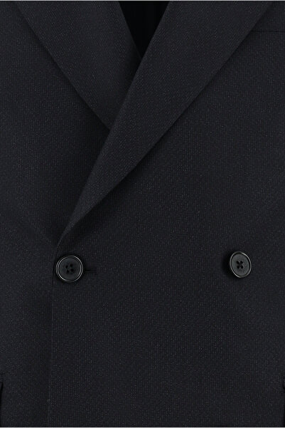 Kiğılı Slim Fit Dar Kesim Desenli Kruvaze Takım Elbise