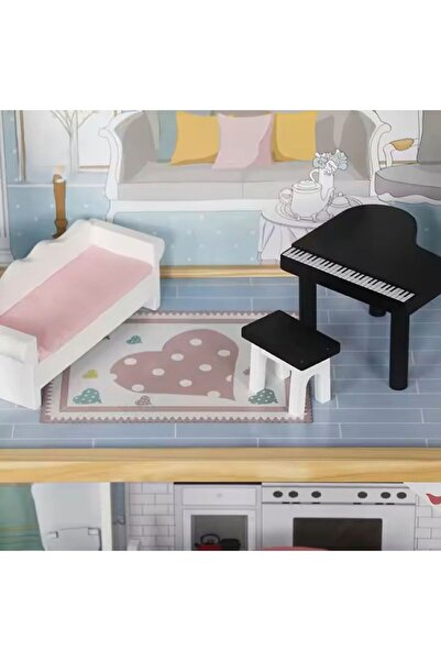 indiggo Κουκλόσπιτο, Κατασκευασμένο από ποιοτικό ξύλο, Μοντέρνα βίλα, Σε παστέλ χρώματα, Ύψος 121εκ., Μπλε/ροζ