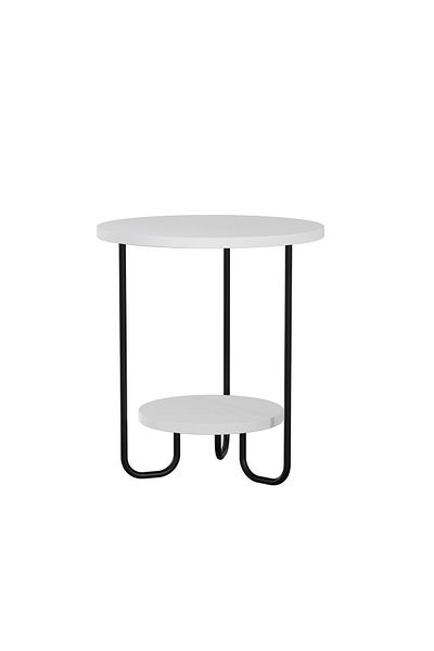 Mourah Home Corro Modern Side End Table White Multipurpose