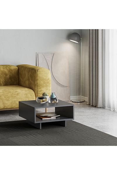 Mourah Home Hola Modern Coffee Table Anthracite Grey Multipurpose H 32cm Dark Grey