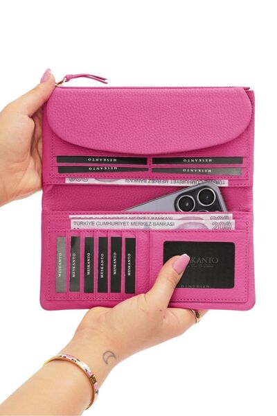 Meskanto Daisy Genuine Leather Women's Wallet with Phone Compartment