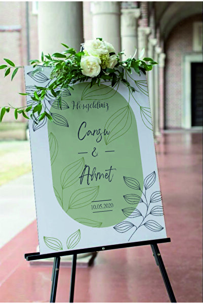 Baskı Madeni KİŞİYE ÖZEL 50x70 CM DÜĞÜN & NİŞAN & KINA KARŞILAMA PANOSU- KİŞİ...