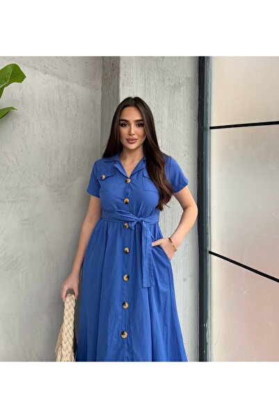 MitraMina Double Pocket Belted Bade Dress
