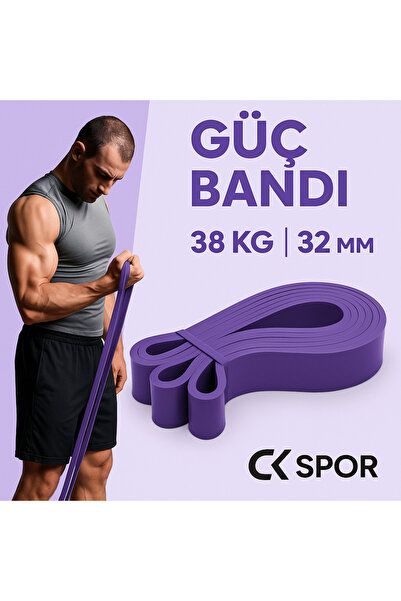 CKSpor 32 mm ljubičasta fitnes otporna traka - tvrda otporna guma, pilates la...