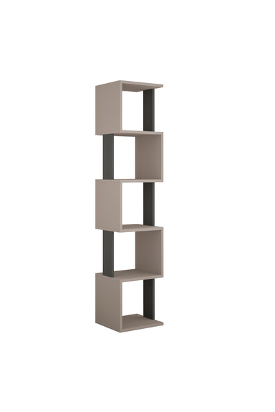Mourah Home Piri Modern Bookcase Display Unit Mocha Grey