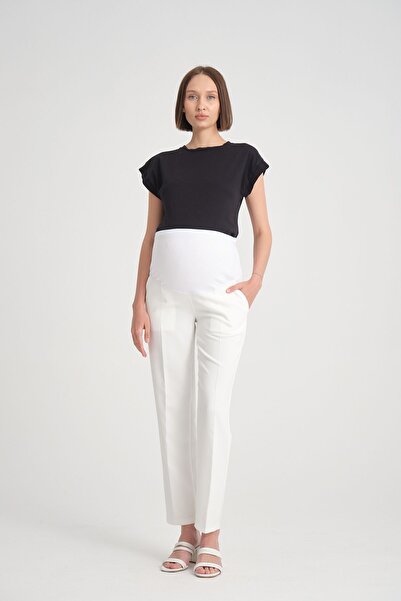 KATLİN MATERNİTY WEAR Maternity Fabric Pants Adjustable Waist Double Fabric