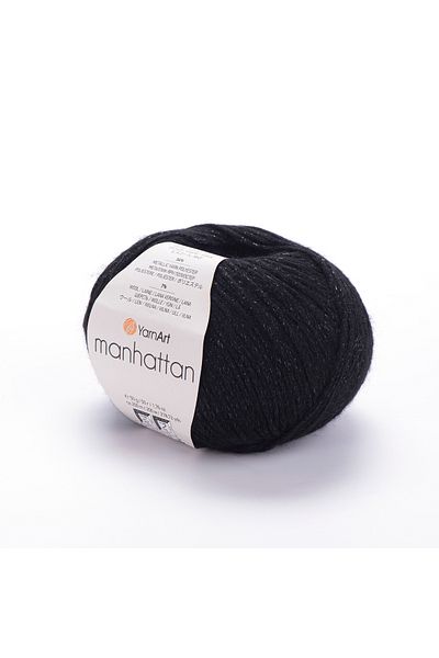 Yarnart Manhattan - Glitter Χέρι Πλεκτό Νήμα Μαύρο-916