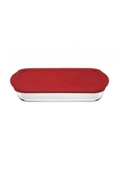 Paşabahçe 59006 Pyrex Oven Dish with Plastic Lid 33X19 cm