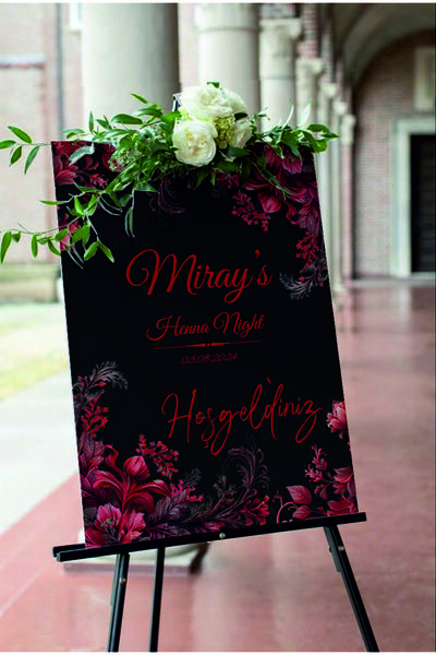 Baskı Madeni KİŞİYE ÖZEL 50x70 CM DÜĞÜN & NİŞAN & KINA KARŞILAMA PANOSU- KİŞİ...