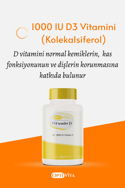 Optivita Vitamin D3 1000 Iu – Bağışıklık Ve Kemik Desteği 50 Çiğneme Tableti