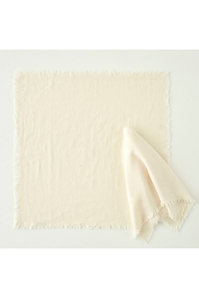 Bella Maison 100% Cotton Olive Tassel Napkin Cream (40X40 cm)