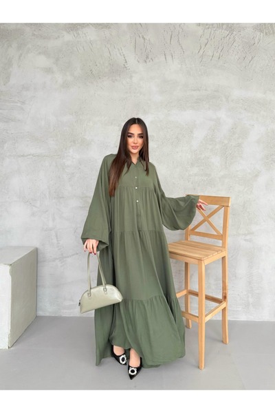 MitraMina Φόρεμα με μισό κουμπί με γιακά δικαστή