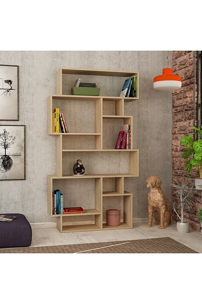 Mourah Home Karmato Modern Bookcase Display Unit Oak