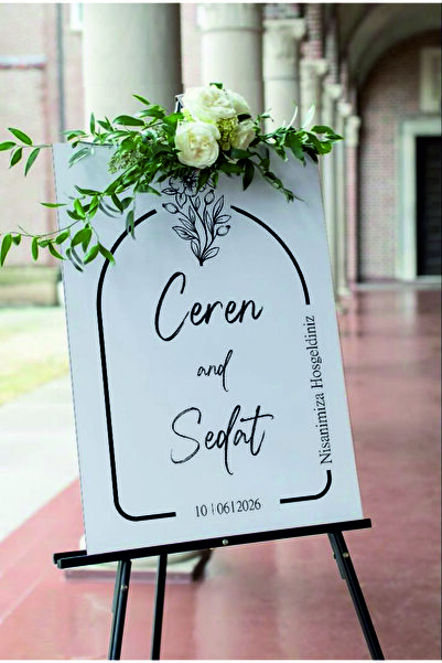 Baskı Madeni KİŞİYE ÖZEL 50x70 CM DÜĞÜN & NİŞAN & KINA KARŞILAMA PANOSU- KİŞİ...