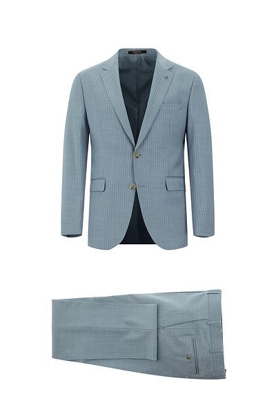 Abdullah Kiğılı Classic Striped Slim Fit Woolen Suit