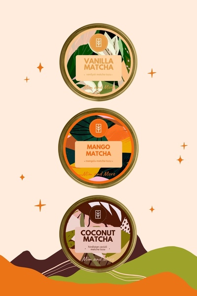 Mim and More Sweet Tropic Matcha 3'lü Set - Vanilla Matcha, Mango Matcha, Coc...