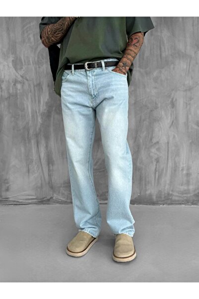 ablukaonline Light Blue Men's Baggy Fit Jeans