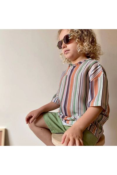 Yalçınoğlu Kids Linen Top & Muslin Shorts Set for Kids (Ages 3-12) – Colorful and Comfortable Summer Style