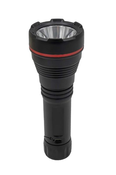 Generic LED Flashlight, Rechargeable, Compact and Lightweight, for Camping and Emergency Use, Black