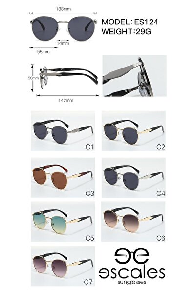Escales Unisex Steel Frame Sunglasses Es124