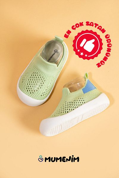 Mumenim Luuq Baby - Kids Flexible Orthopedic Soft Sole Stylish Green First Step Sports Shoes - Sports Sneaker