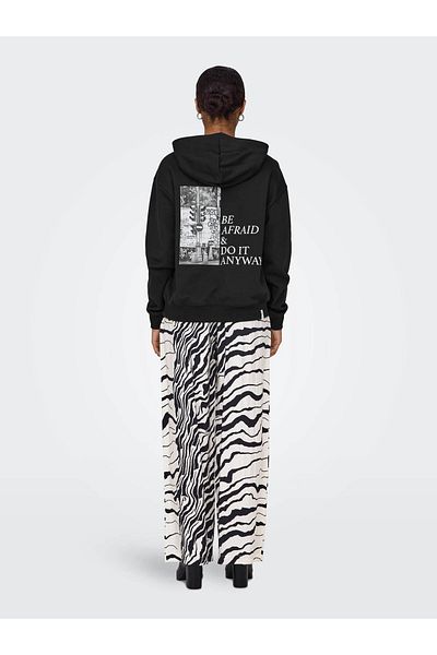 ONLY Onlcassie L/S Photo Hood Black Women's Sweatshirt 15329874