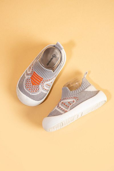 Mumenim Docol Kids Baby Flexible, Comfortable Orthopedic Sole Daily Gray First Step Shoes and Kids Sneaker