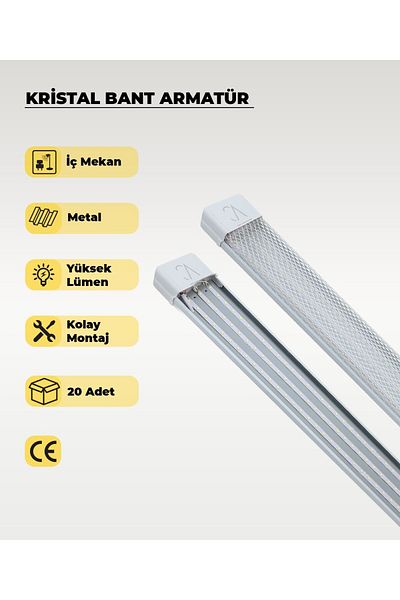 AC AYDINLATMA 80W White Led Tape Luminaire 6500K (White Light) 20 Pieces