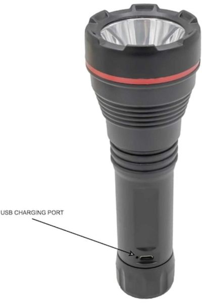 Generic LED Flashlight, Rechargeable, Compact and Lightweight, for Camping and Emergency Use, Black