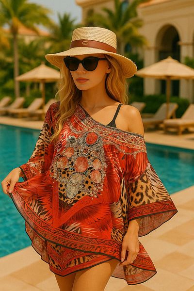 Axesoire 13302 Μοντέλο Ethnic Pattern Red Pareo