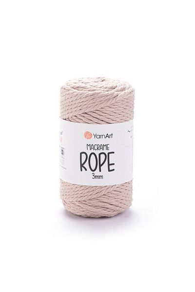 Yarnart Macrame Rope 3 Mm - Μακραμέ Χέρι Πλεκτό Σχοινί Κρέμα-753