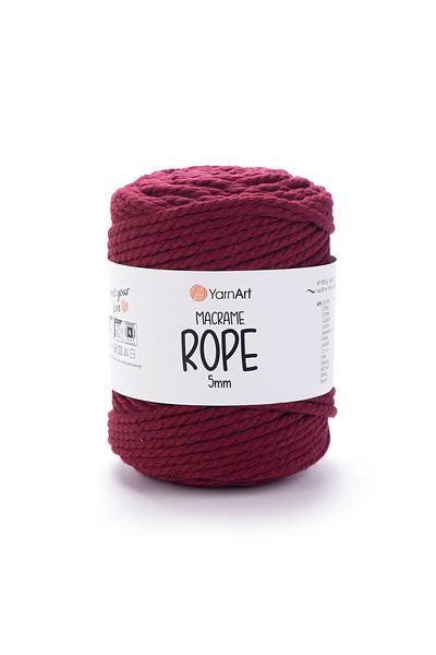 Yarnart Σχοινί Macrame 5 mm - Σχοινί πλεξίματος Macrame Cherry Rotten-781
