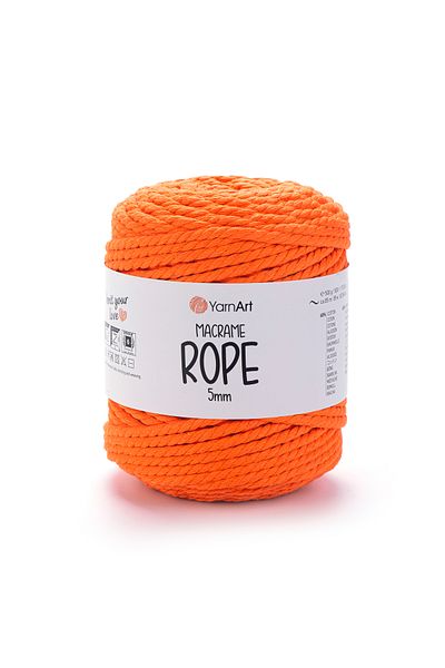 Yarnart Σχοινί Macrame 5 mm - Σχοινί Πλεκτομηχανής Macrame Orange-800