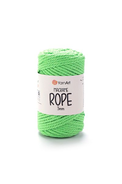 Yarnart Σχοινί Macrame 3 Mm - Μακραμέ Χειροποίητο Πλεκτό Σχοινί Πράσινο-802