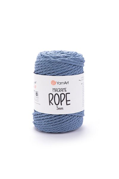 Yarnart Coarda Macrame 3 Mm - Ață de tricotat manual Macrame Blue Denim-761