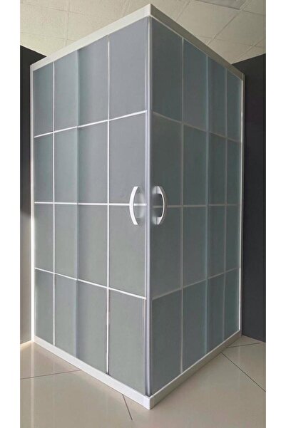 Durul Duşakabin Kare 5 mm Buzlu Beyaz Çizgi Yükseklik 190 cm