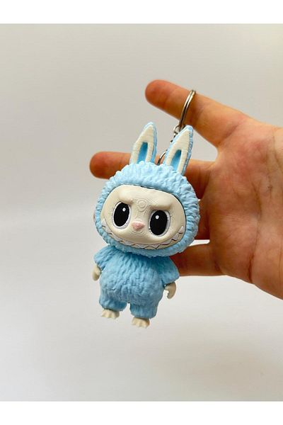R&D Robotics Labubu Figure Keychain Pla |   Small Size |   9.5cm |   Pastel Blue