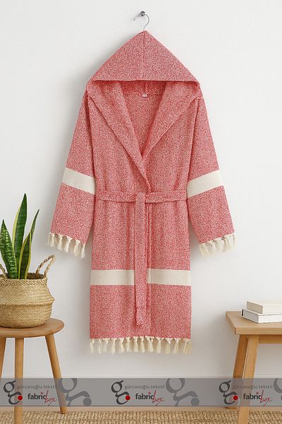Fabric Box 100% Natural Cotton Peshtemal Bathrobe / Dressing Gown / Beach Towel