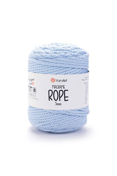 Yarnart Σχοινί Macrame 5 mm - Σχοινί Πλεκτομηχανής Μακραμέ Ανοιχτό Μπλε-760