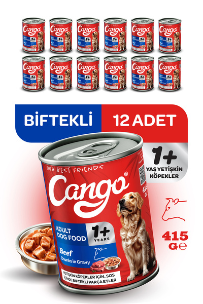 Cango Yaş Yetişkin Köpek Maması Etli 415GR 12Li