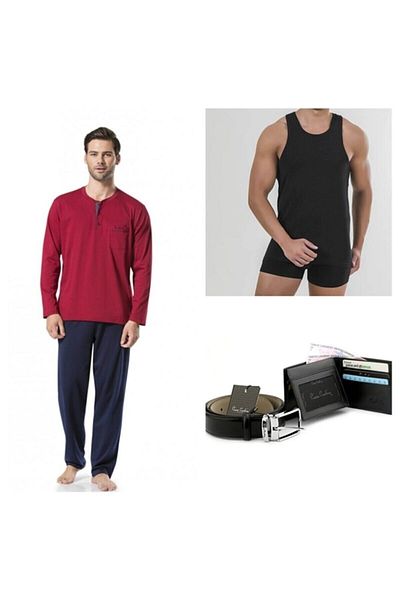 Pierre Cardin 5454pc2li145 Ανδρικό Σετ Προίκας-μπορντό