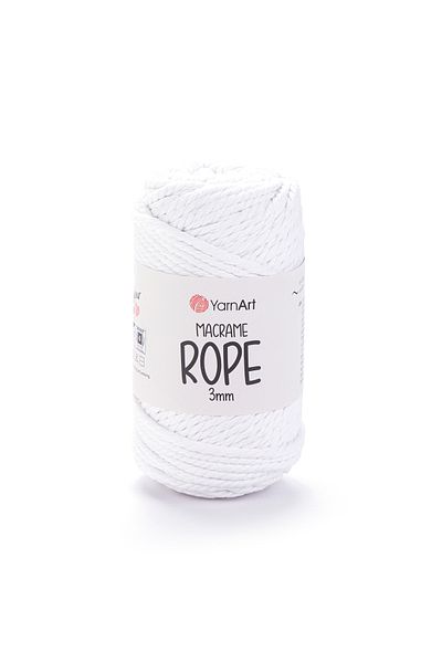 Yarnart Funie Macrame 3 Mm - Ață de tricotat manual Macrame Alb-751