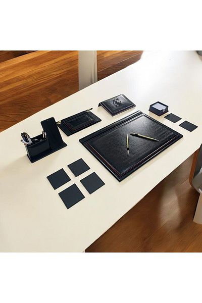 Eren Ofis Luxury Corded Model Atlantic Leather Desk Mat Set New Business Office Gift Desk Mat