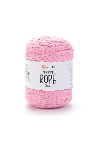 Yarnart Σχοινί Macrame 5 mm - Σχοινί Πλεκτομηχανής Μακραμέ Ροζ-762