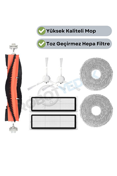 robotyedek Xiaomi X10 Plus X20 Plus - مجموعة ممسحة بديلة مع فلتر هيبا 7 قطع