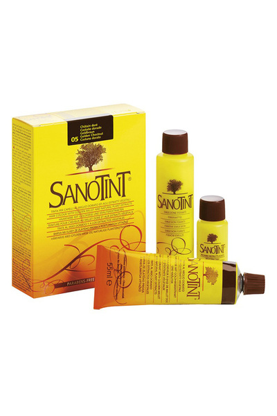 Sanotint - مجموعة صبغة الشعر الدائمة الكلاسيكية - كستنائي ذهبي 05 - 125 مل