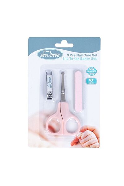 Sevi Bebe Set of 3 pink nail care accessories Sevibebe