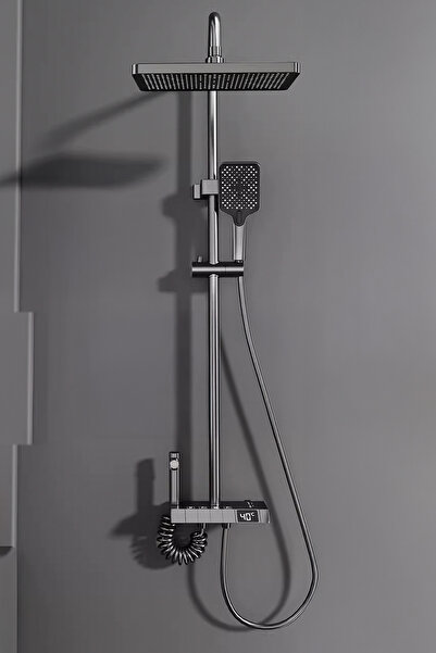 ROBO Dijital Led Göstergeli Piyano Tuşlu Termostatik Banyo Batarya Duş Sistemi