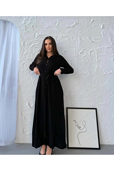 Genel Markalar Siyah Düz Gömlek Elbise